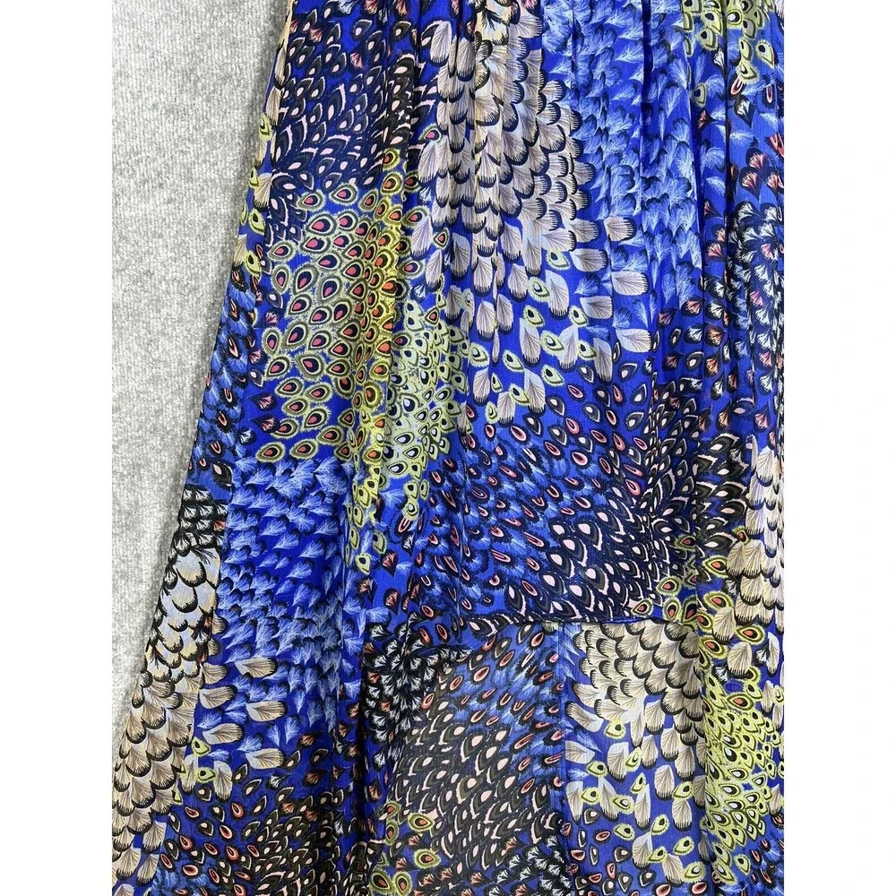 Max And Cleo Strapless High Low‎ Peacock Print Dress Womens Size 8 Lined - Picture 7 of 16
